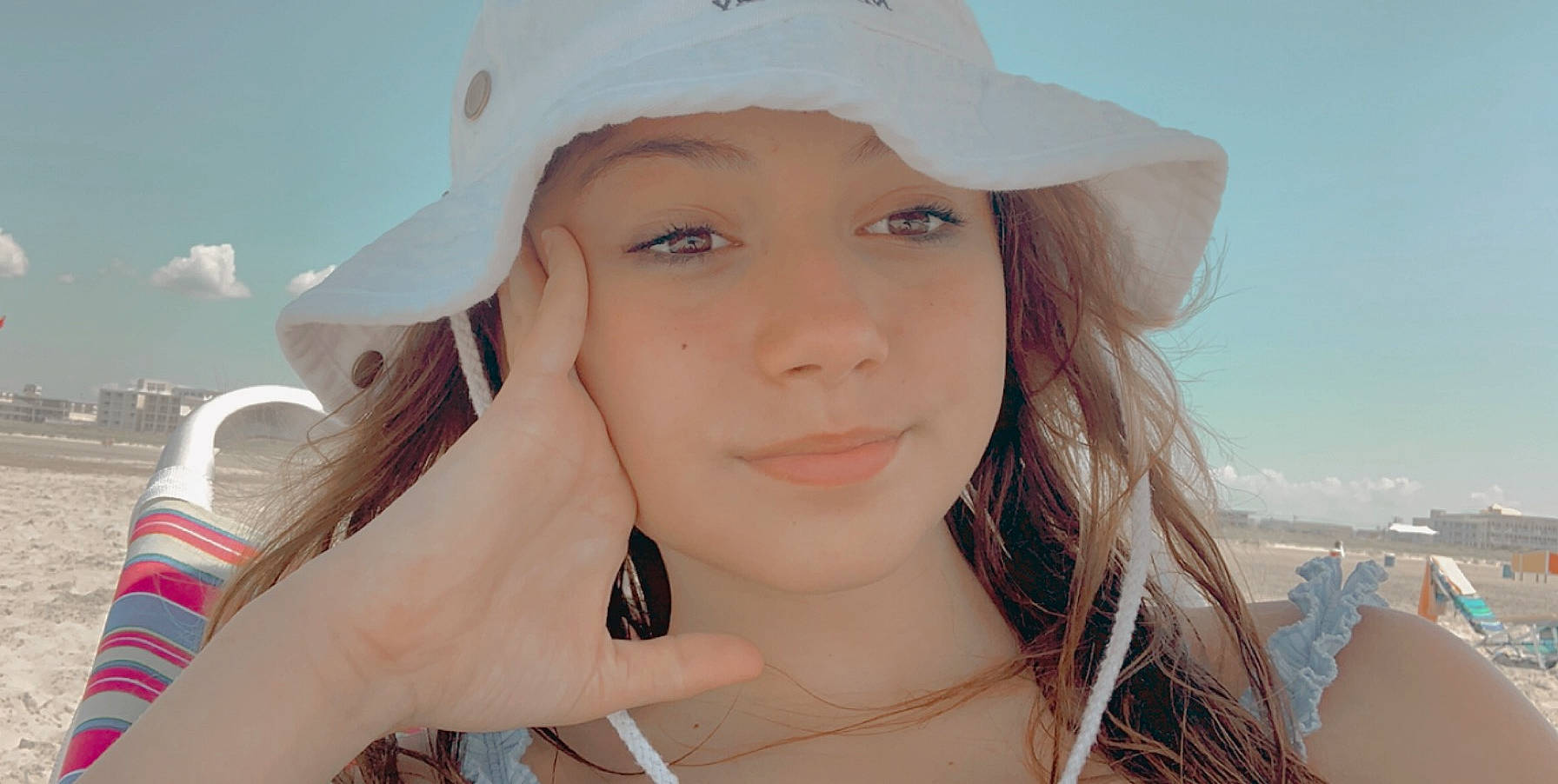 Cailyn joined the competition — help win amazing prizes! beauty, blond, cheek, chin, eye, eyebrow, face, forehead, hair, hat, head, headgear, headwear, lip, mouth, neck, nose, person, photography, selfie