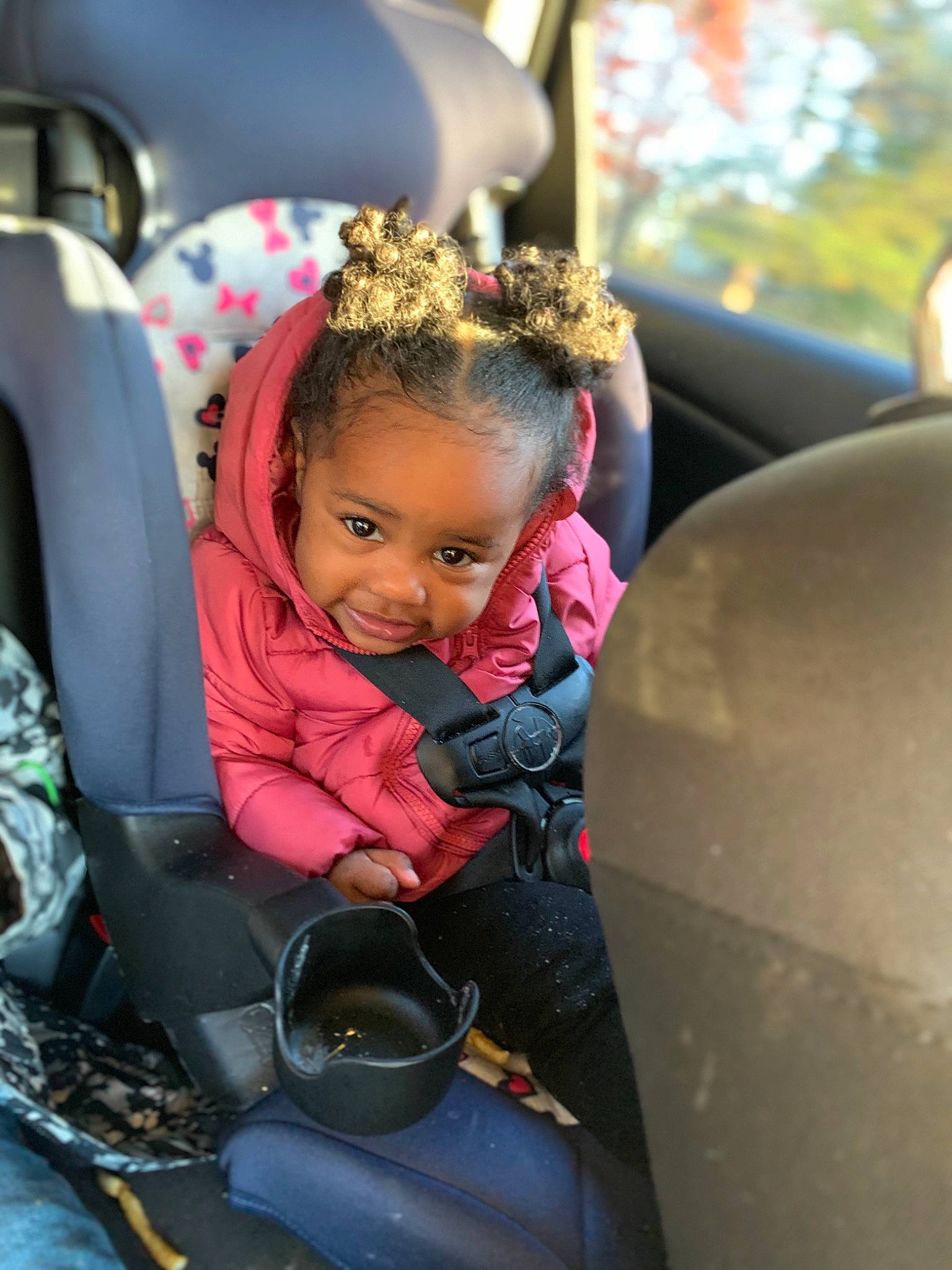 Jalaya is registered to the contest to win money with this photo: baby, baby_carriage, baby_products, car_seat, child, comfort, joy, material_property, nose, person, pink, purple, toddler