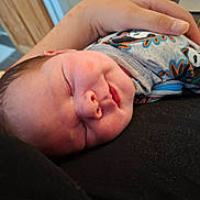 Brody is registered to the contest to win money with this photo: baby, child, closeup, comfort, cozy, cute, face, hand, indoor, infant, newborn, pajamas, panda_pattern, peaceful, person, resting, skin, sleeping, soft, toddler