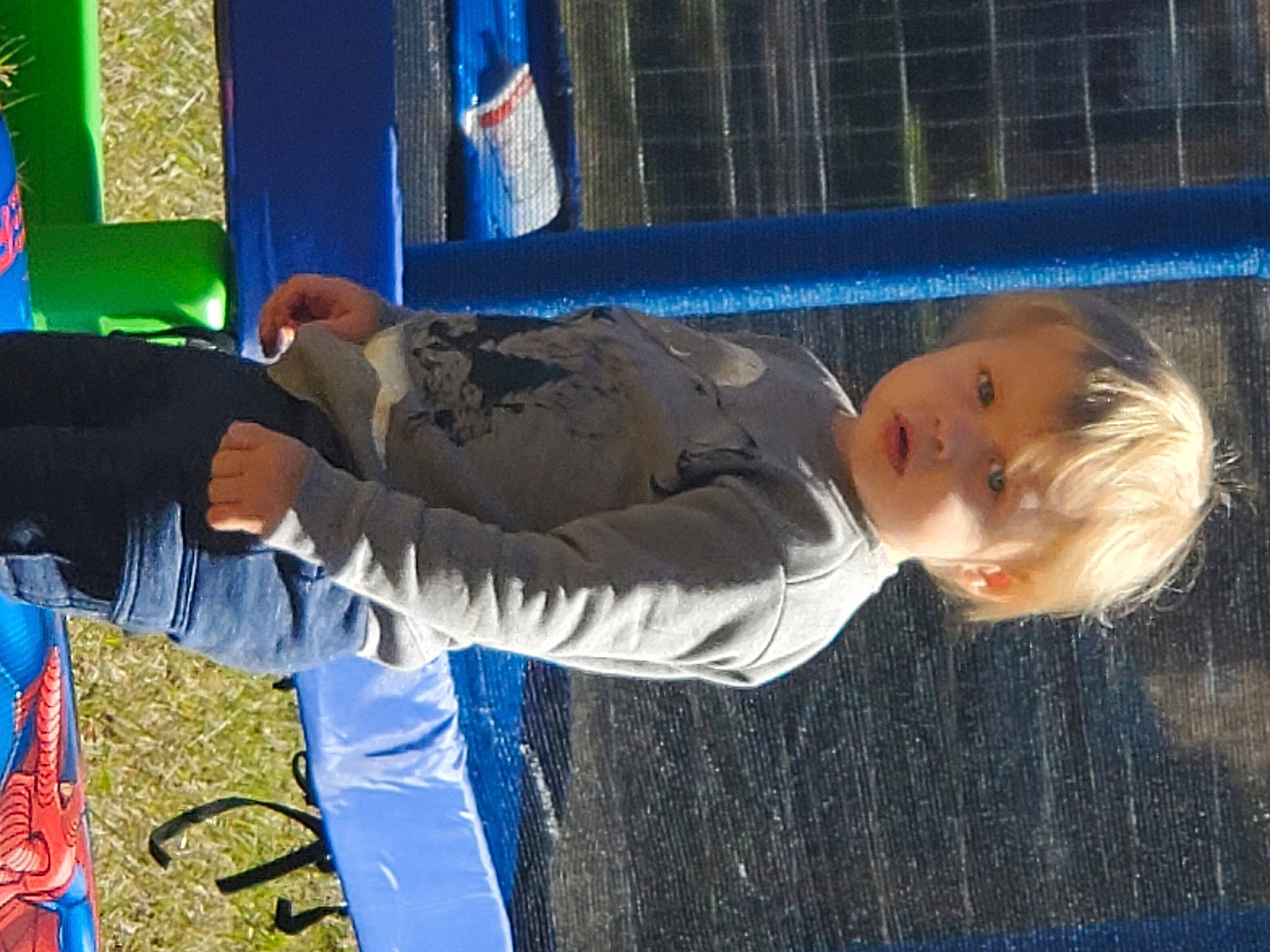 Bjorn joined the competition — help win amazing prizes! blue, child, electric_blue, flag, fun, grass, hoodie, jacket, leisure, net, outdoor_play_equipment, person, personal_protective_equipment, play, recreation, toddler, vehicle_door