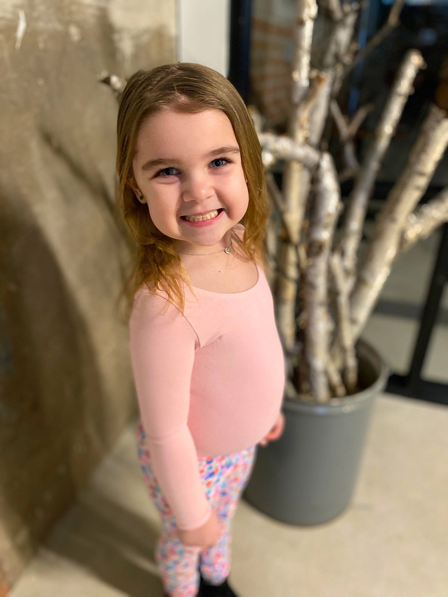Leighton joined the competition — help win amazing prizes! beauty, brown_hair, child, child_model, eye, face, head, iris, joy, long_hair, people, person, photography, pink, shoulder, skin, sleeve, smile, standing, toddler