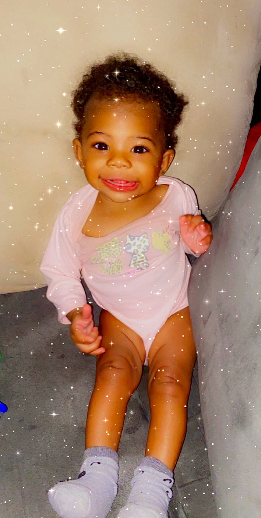 Journie joined the competition — help win amazing prizes! arm, baby_toddler_clothing, cheek, chin, eye, face, gesture, hair, hairstyle, happy, head, human_body, joint, joy, lip, nose, person, pink, skin, smile