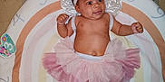 Zanae is registered to the contest to win money with this photo: baby, tutu, fairy_wings, headband, flower, infant, play_mat, numbers, colorful, pink, smiling, happy, cute, child, lying_down, indoors, skin, arms, legs, baby_clothing