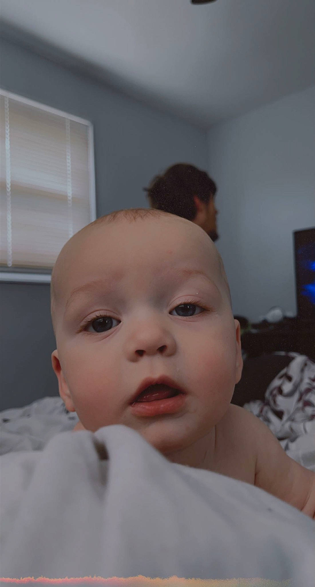 Elliot joined the competition — help win amazing prizes! baby, cheek, chest, chin, comfort, ear, eyebrow, eyelash, gesture, happy, iris, linens, lip, mouth, neck, nose, person, room, sitting, smile