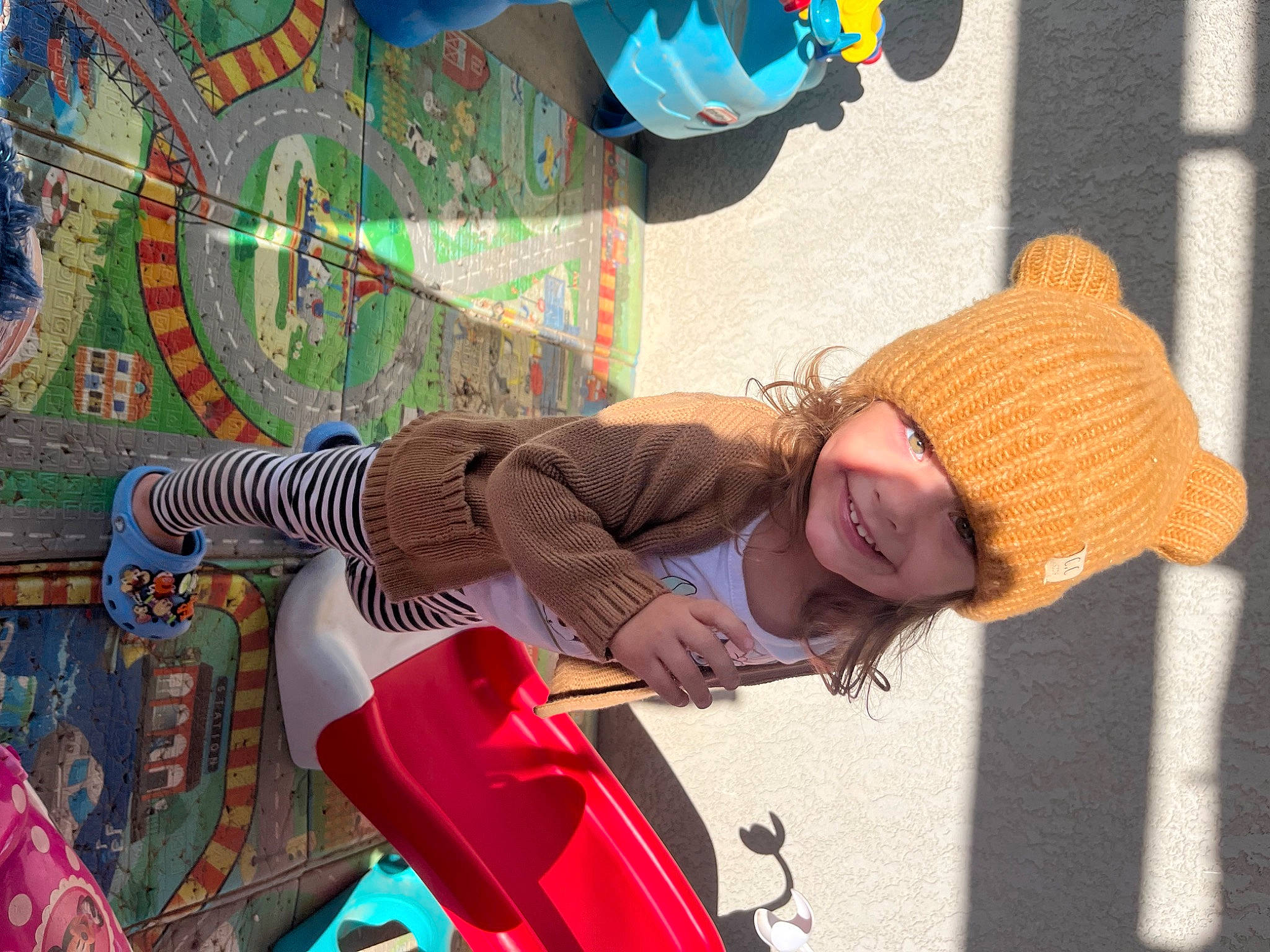 Hazel joined the competition — help win amazing prizes! art, artist, cap, child, cool, fun, happy, hat, headwear, joy, leisure, pattern, person, play, recreation, smile, sunglasses, textile, tire, toddler