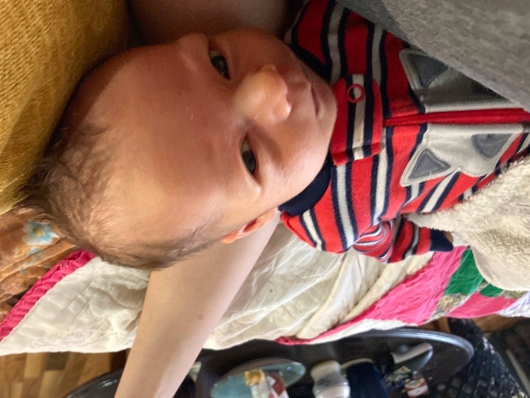 Koda is registered to the contest to win money with this photo: arm, baby, baby_products, baby_toddler_clothing, carmine, cheek, child, comfort, eye, fun, happy, head, lip, mouth, nose, person, skin, sleeve, smile, textile