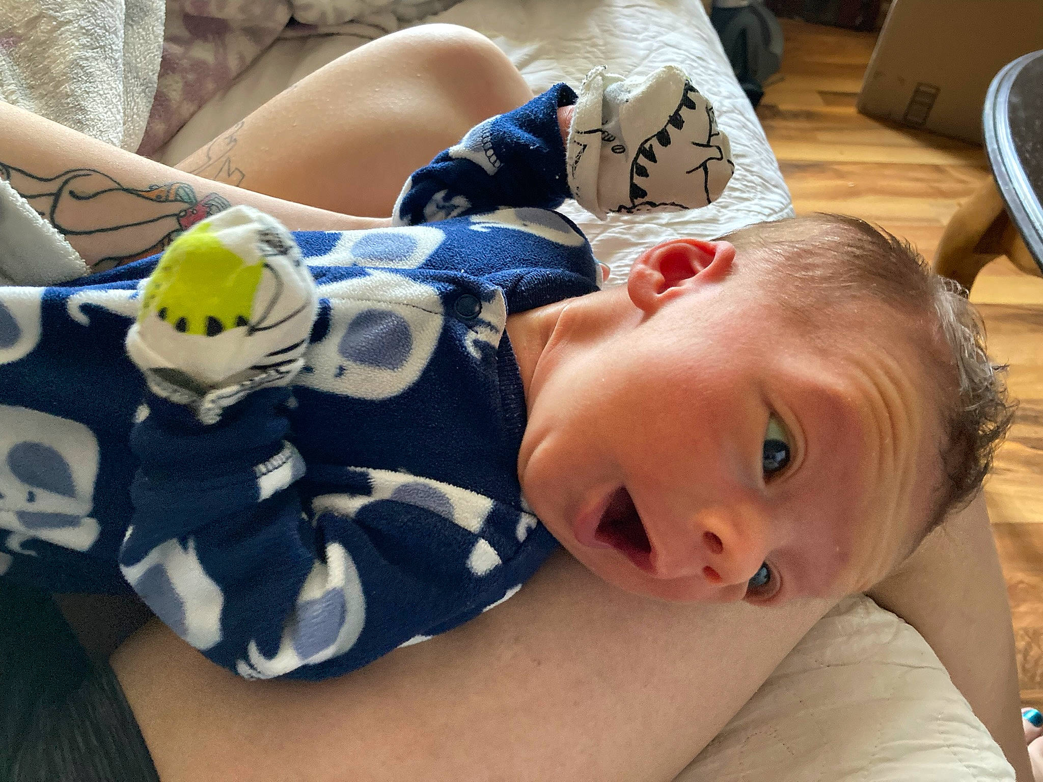 Koda joined the competition — help win amazing prizes! baby, baby_products, baby_safety, baby_sleeping, baby_toddler_clothing, baby_toys, bed, cheek, chest, child, comfort, fun, happy, head, human_body, linens, person, room, sitting, toddler