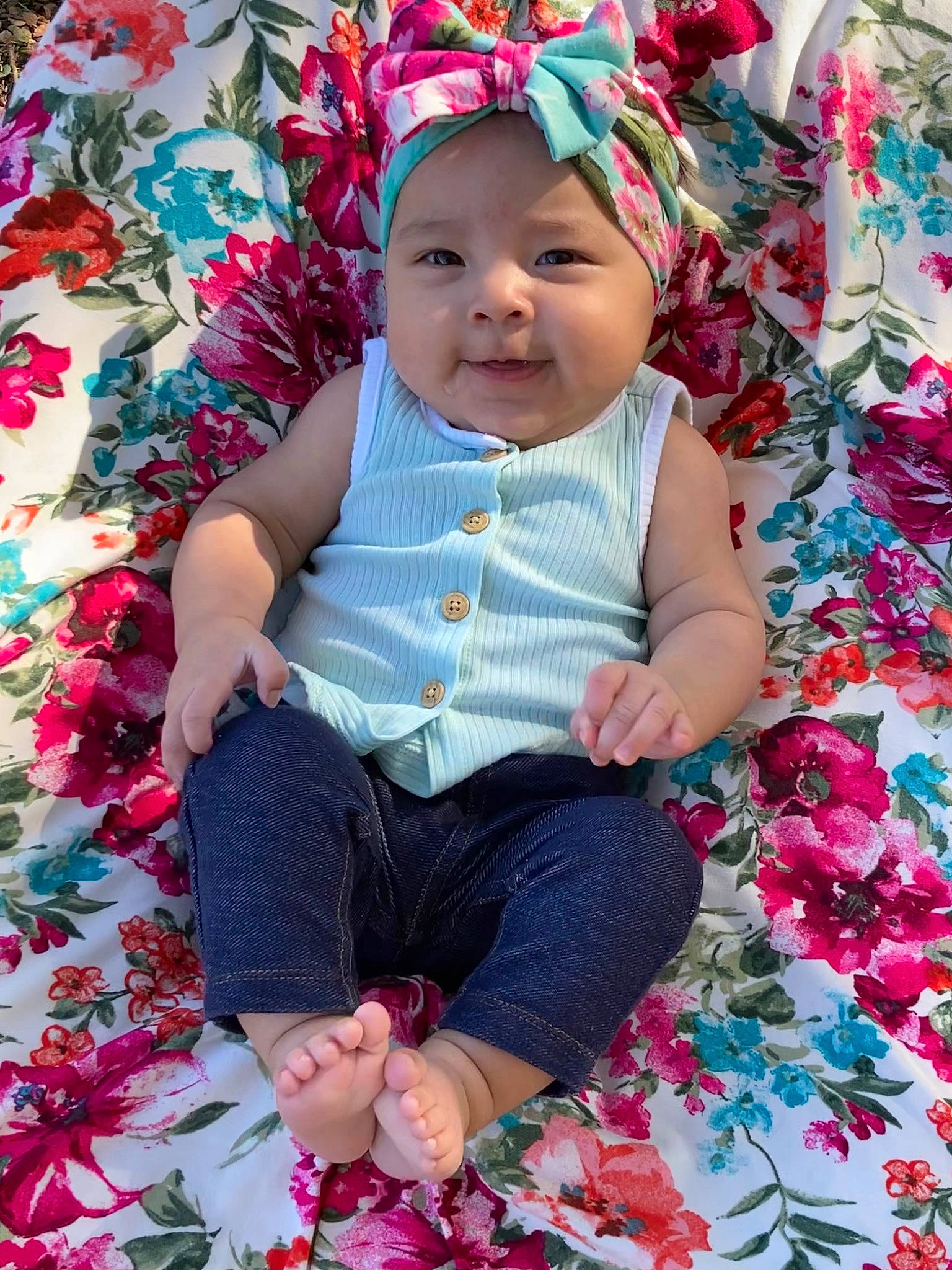 Karina joined the competition — help win amazing prizes! baby_toddler_clothing, child, face, grass, happy, headwear, leaf, magenta, people, people_in_nature, person, photograph, pink, plant, purple, red, skin, sleeve, smile, textile