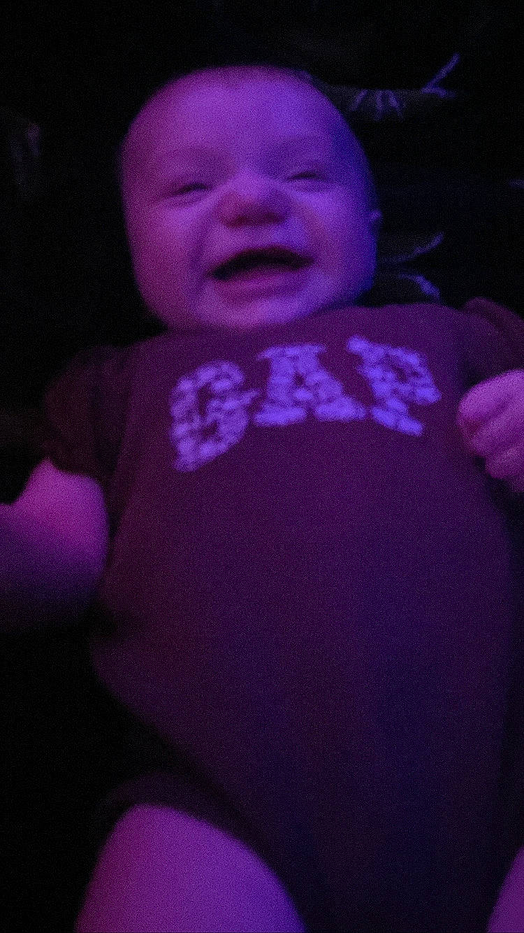 Alexis joined the competition — help win amazing prizes! baby, baby_toddler_clothing, cheek, chin, eye, eyebrow, finger, happy, head, lip, magenta, mouth, nose, person, pink, purple, skin, sleeve, smile, toddler