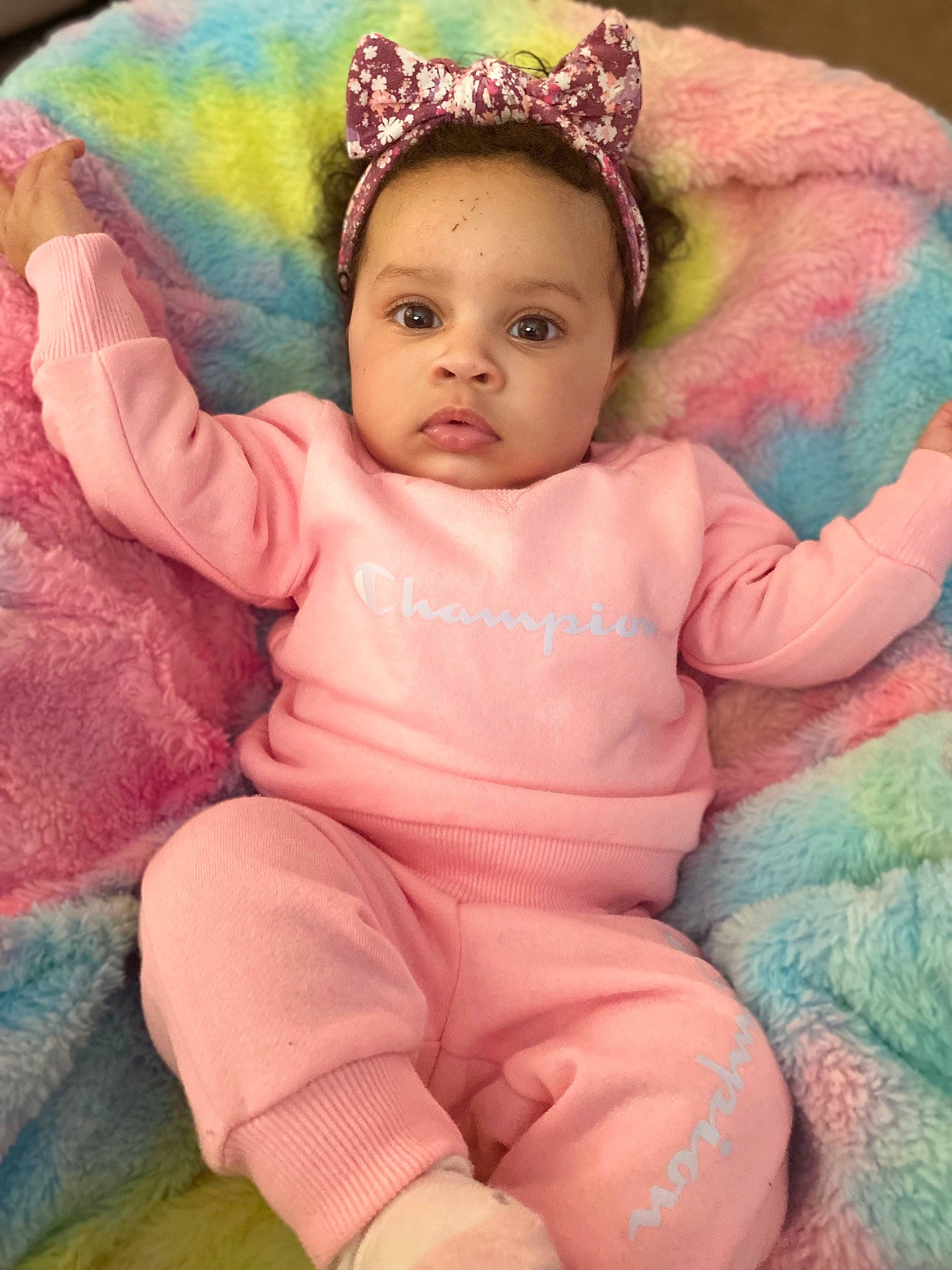 Mona joined the competition — help win amazing prizes! baby, baby_toddler_clothing, cheek, comfort, eye, eyebrow, face, finger, fun, happy, head, headband, headgear, headpiece, iris, magenta, person, pink, purple, skin