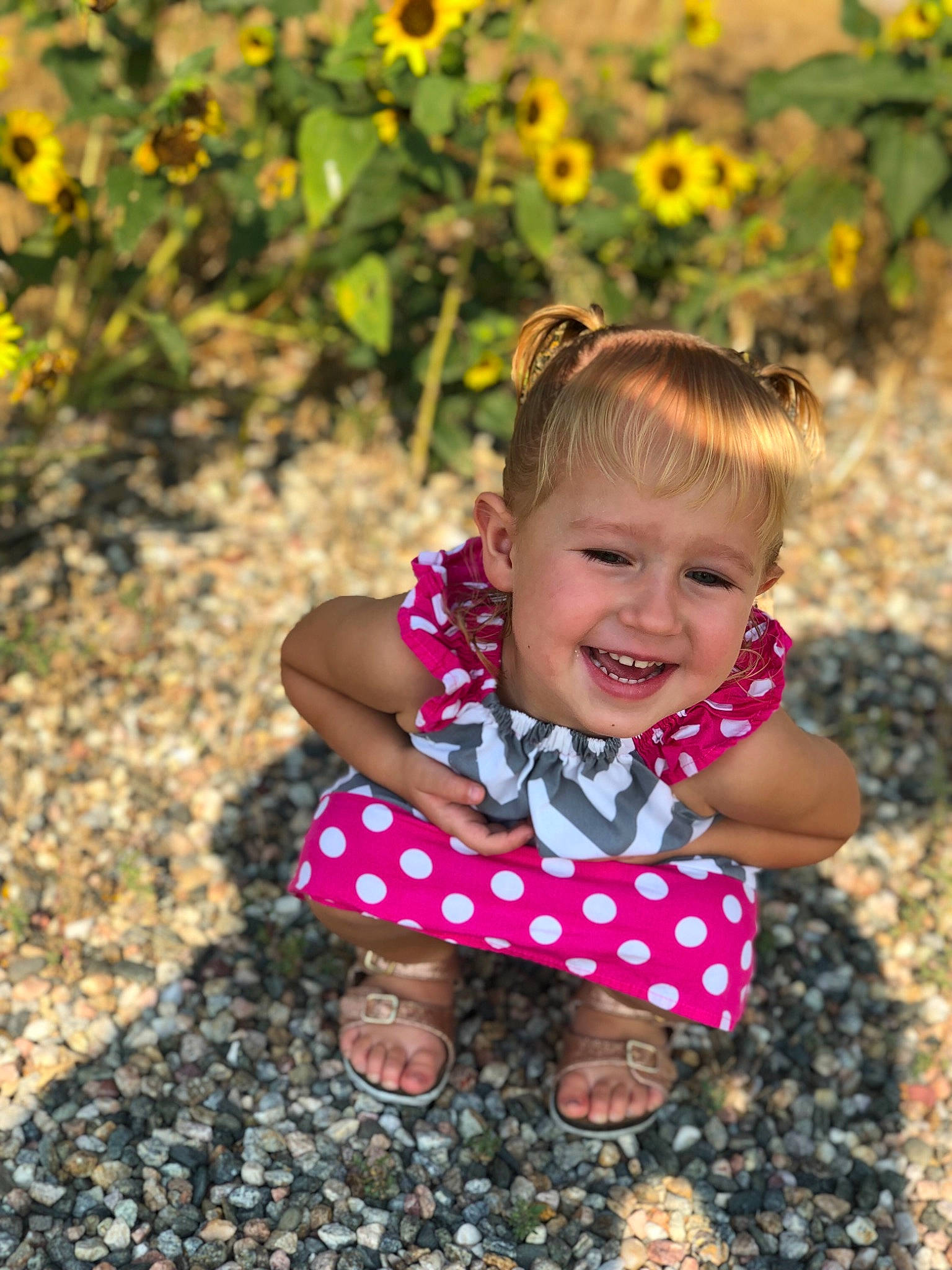 Oakley joined the competition — help win amazing prizes! baby, baby_toddler_clothing, child, design, flower, fun, grass, happy, joy, leaf, pattern, person, pink, plant, polka_dot, skin, smile, spring, summer, toddler