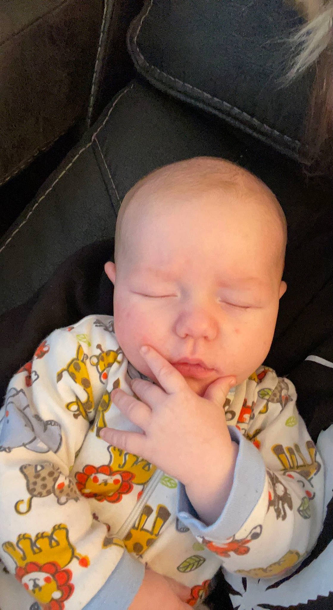 Archer joined the competition — help win amazing prizes! baby, baby_products, baby_toddler_clothing, car_seat, cheek, child, comfort, facial_expression, finger, hand, head, lip, mouth, nail, nose, pattern, person, skin, sleeve, thumb