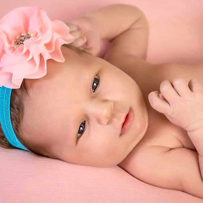 Azura joined the competition — help win amazing prizes! baby, beauty, cheek, child, close_up, face, fashion_accessory, forehead, hair_accessory, hand, head, headband, headgear, headpiece, lip, nose, photograph, pink, skin, toddler