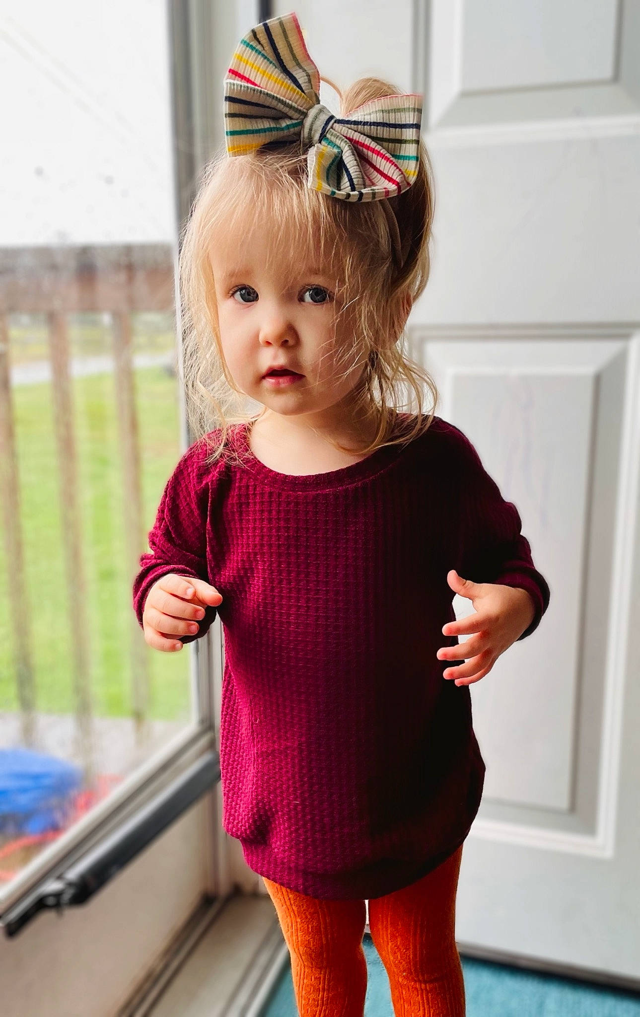Meredith joined the competition — help win amazing prizes! baby_toddler_clothing, clothing, cool, dress, eye, facial_expression, hair, hairstyle, happy, head, iris, outerwear, party_hat, person, pink, skin, sleeve, standing, t_shirt, textile