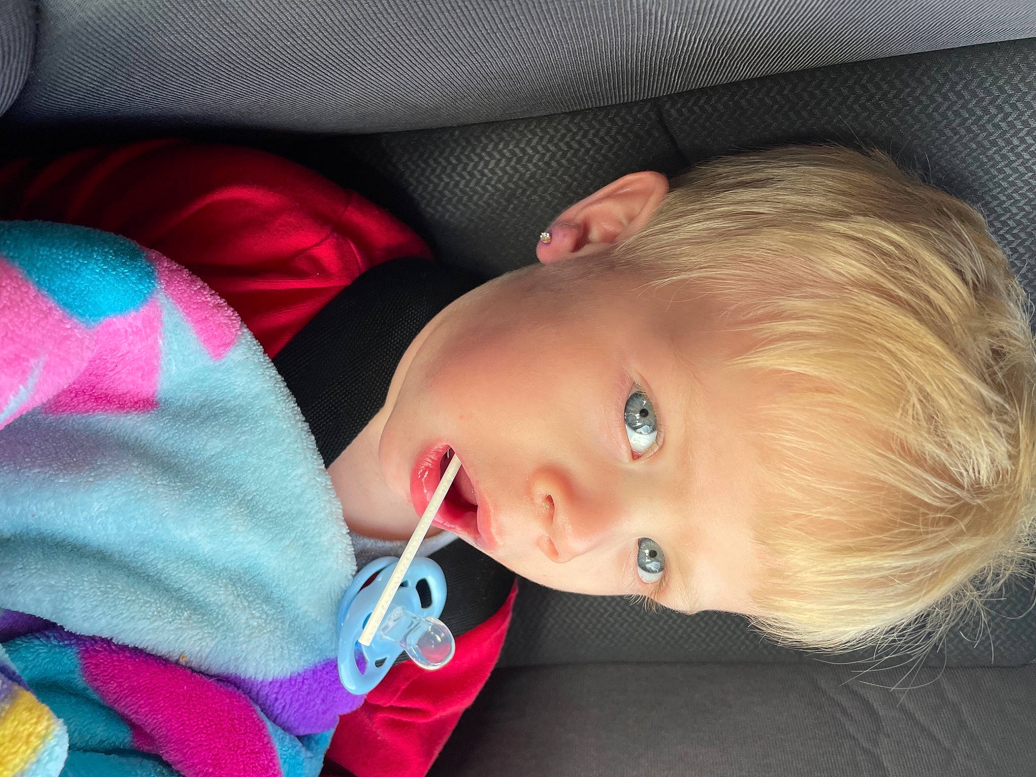 Zayland joined the competition — help win amazing prizes! baby, baby_products, baby_toddler_clothing, cheek, child, chin, comfort, electric_blue, eyebrow, eyelash, iris, lip, mouth, nose, pattern, person, sitting, skin, sleeve, smile