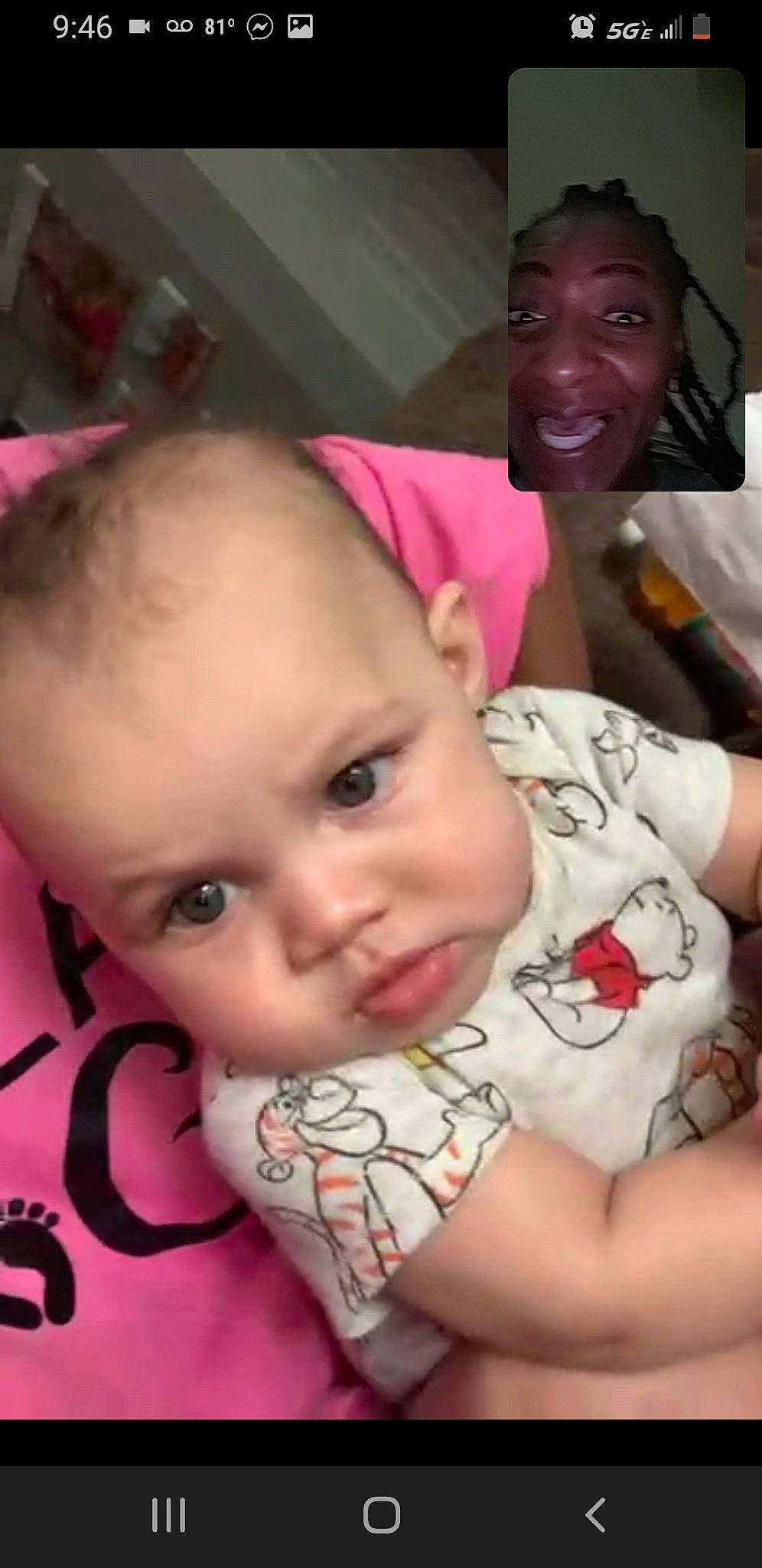 Aaliyah is registered to the contest to win money with this photo: baby, cheek, ear, eye, eyebrow, eyelash, face, facial_expression, finger, forehead, happy, iris, joy, lip, mouth, nose, organ, person, pink, skin