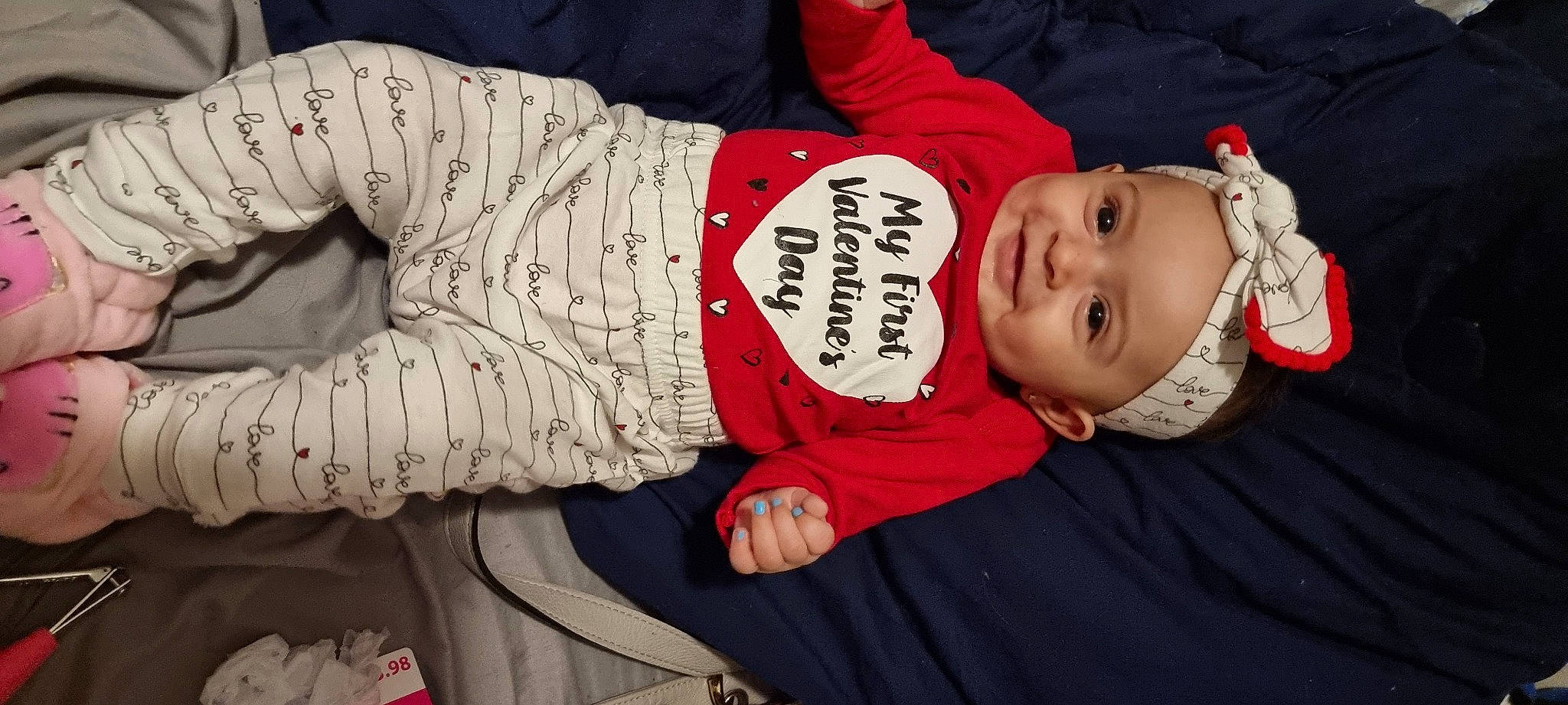 Nevaeh joined the competition — help win amazing prizes! baby, baby_laughing, baby_toddler_clothing, carmine, child, christmas, christmas_eve, event, fun, fur, happy, headgear, headwear, holiday, human_body, joy, people, person, sleeve, smile