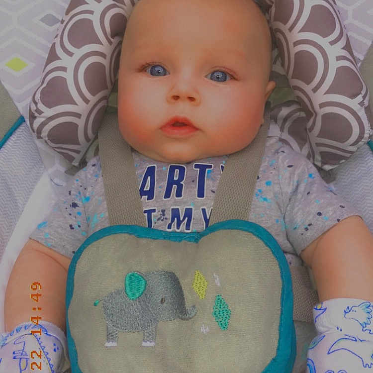 Devan is registered to the contest to win money with this photo: baby, baby_toddler_clothing, bib, cheek, chest, child, dress, eye, eyebrow, eyelash, iris, lip, nose, pink, product, skin, sleeve, stomach, textile, toddler