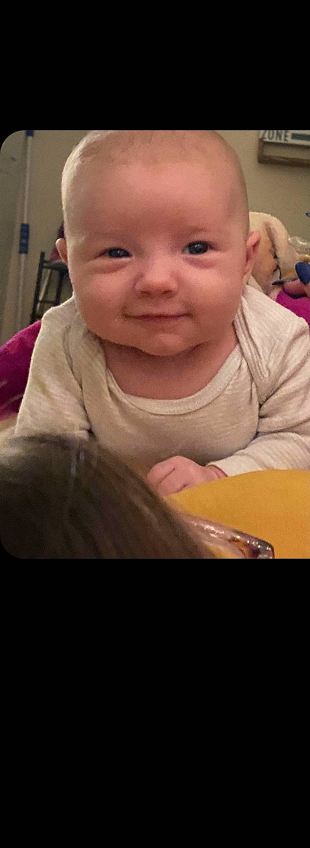 Kaizyn joined the competition — help win amazing prizes! baby, baby_toddler_clothing, cheek, child, chin, comfort, facial_expression, finger, iris, kitchen_utensil, laugh, lip, mouth, person, plush, sitting, skin, stuffed_toy, teddy_bear, toddler