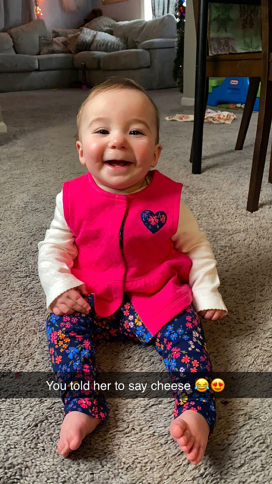 Violet joined the competition — help win amazing prizes! baby, baby_toddler_clothing, black, cheek, cool, dress, eye, face, finger, flooring, happy, head, joy, leisure, person, photograph, skin, sleeve, smile, standing