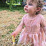 Romane participe au concours pour gagner de l'argent avec cette photo : candy, child, curly_hair, cute, daylight, dress, exploring, grass, holding, nature, outdoor, park, people, person, playful, straw, summer, toddler, tree, young