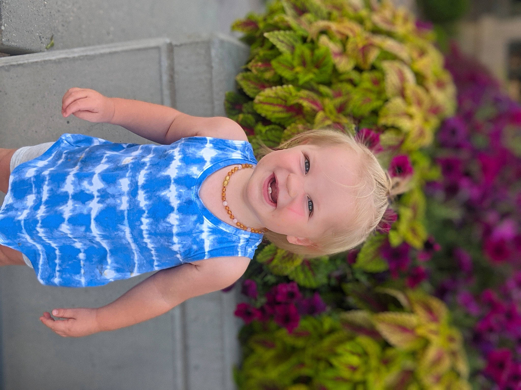 Jersey joined the competition — help win amazing prizes! child, electric_blue, facial_expression, floral_design, floristry, flower, fruit, fun, grass, happy, joy, leisure, magenta, pattern, people_in_nature, person, plant, smile, textile, toddler