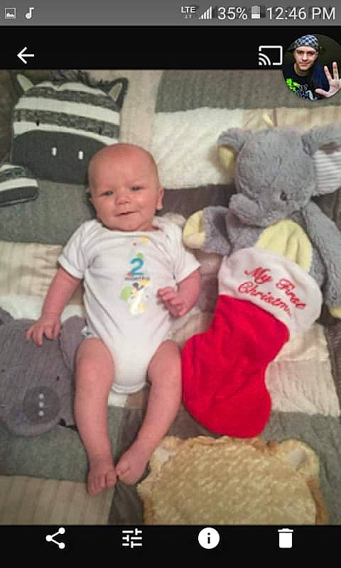 Jakob is registered to the contest to win money with this photo: child, day, infant, person, photo_caption, play, product, sitting, teddy_bear, toddler, toy