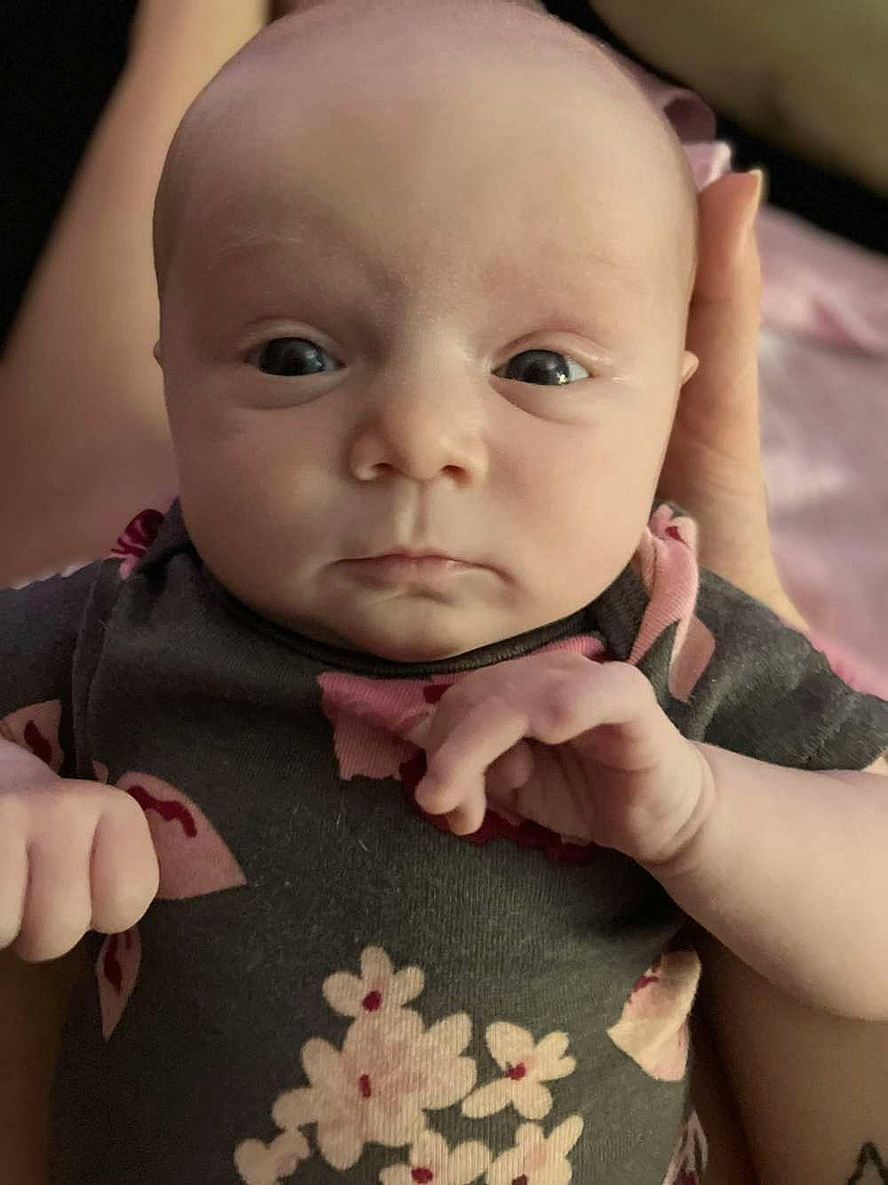 Alayah joined the competition — help win amazing prizes! baby, baby_toddler_clothing, beauty, cheek, child, close_up, collar, eye, eyelash, finger, gesture, hand, happy, lip, nail, nose, person, skin, sleeve, thumb