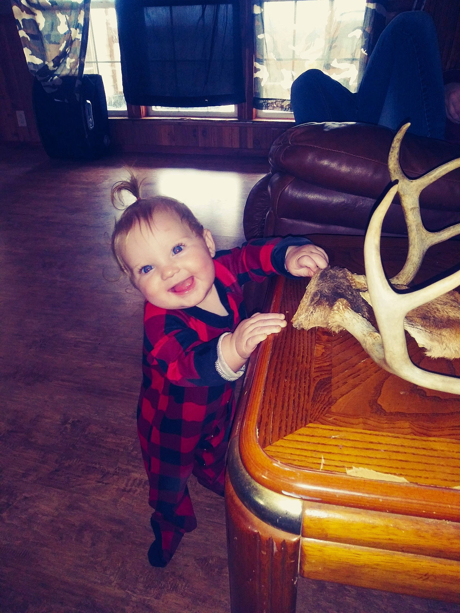 Navaeh joined the competition — help win amazing prizes! chair, child, fun, joy, person, sitting, toddler, wood