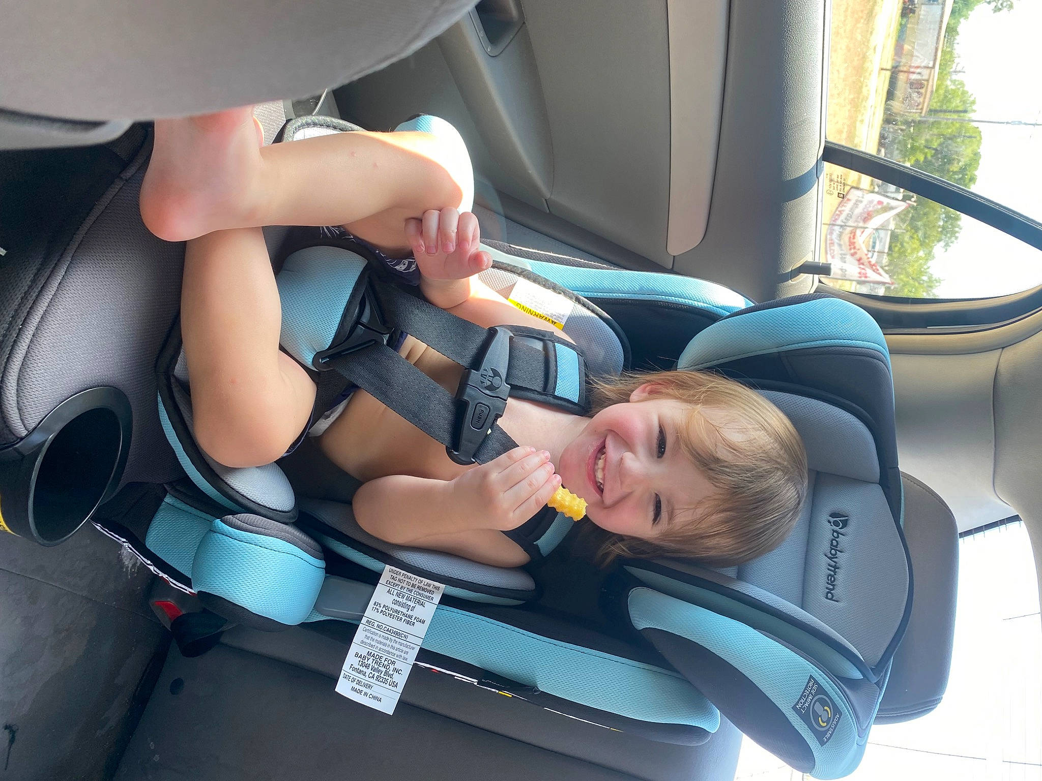 Jordon is registered to the contest to win money with this photo: auto_part, automotive_design, automotive_exterior, baby_in_car_seat, car, car_seat, car_seat_cover, comfort, electric_blue, family_car, head_restraint, joy, luxury_vehicle, motor_vehicle, person, personal_luxury_car, seat_belt, service, steering_wheel, toddler