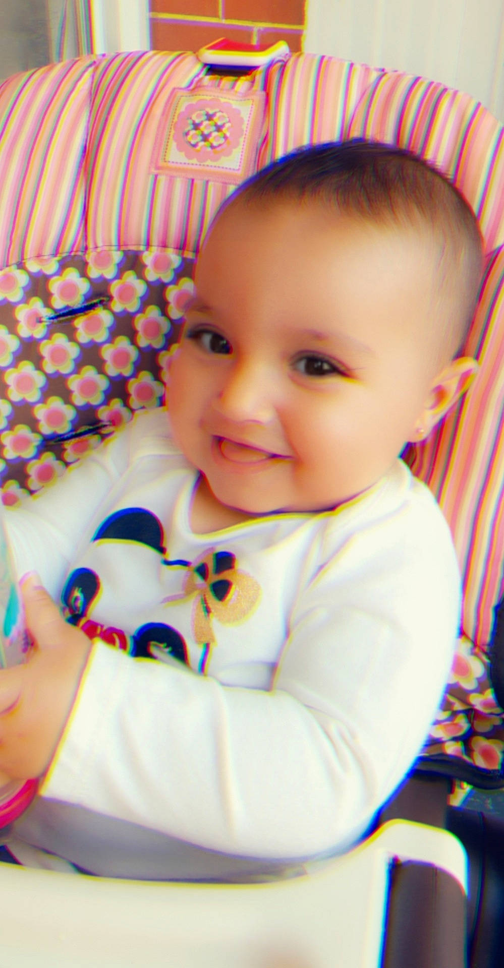 Giana is registered to the contest to win money with this photo: baby, baby_products, baby_toddler_clothing, cheek, child, head, joy, person, pink, product, skin, toddler