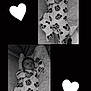 baby, sleeping, onesie, mickey_mouse, black_and_white, blanket, infant, cute, cozy, soft_texture, heart_graphic, collage, portrait, child, toddler, couch, resting, clothing, peaceful, indoor