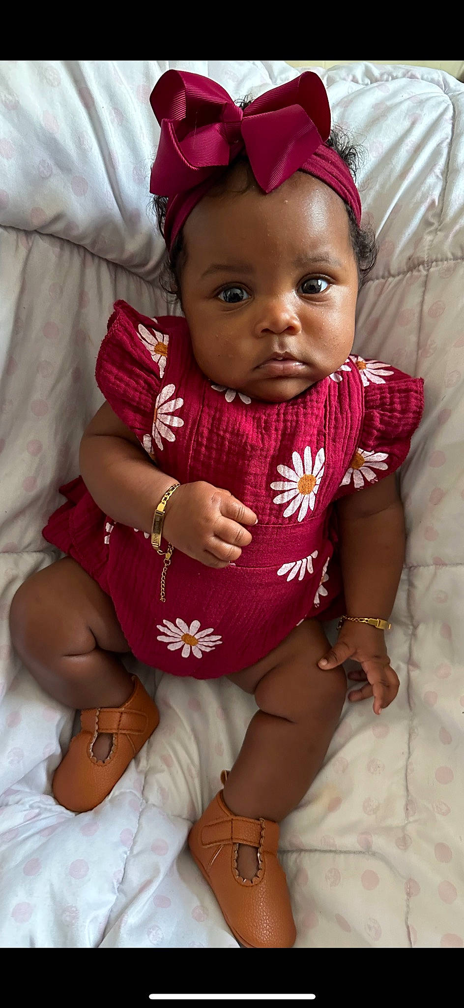 Icelynn joined the competition — help win amazing prizes! baby_toddler_clothing, black, cap, cheek, chin, dress, eye, eyelash, face, happy, head, human_body, lip, person, pink, red, skin, sleeve, textile, toddler