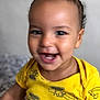 Alloux Nhesta a rejoint le concours — aidez-le/la à gagner de superbes lots ! baby, cheerful, child, closeup, clothing, curly_hair, cute, expression, face, happy, head, human, indoor, person, portrait, skin, smiling, toddler, yellow_shirt, young