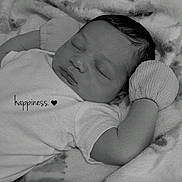 Alexander is registered to the contest to win money with this photo: baby, sleeping, blanket, mittens, infant, cozy, soft, black_and_white, portrait, peaceful, cute, child, resting, clothing, newborn, face, hand, lying_down, comfort, toddler