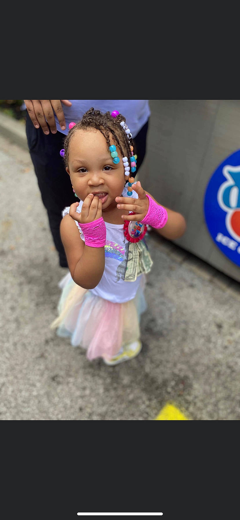 Legaci Caress is registered to the contest to win money with this photo: baby, baby_toddler_clothing, child, event, fashion_accessory, fun, grass, happy, headband, headpiece, jewellery, logo, magenta, nail, necklace, person, pink, recreation, smile, snapshot