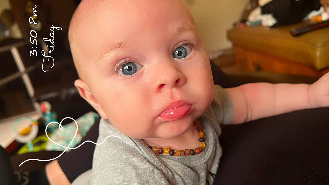 Penelope is registered to the contest to win money with this photo: baby, baby_toddler_clothing, cheek, child, chin, close_up, ear, eyebrow, eyelash, finger, forehead, fun, happy, iris, lip, mouth, nose, person, skin, smile