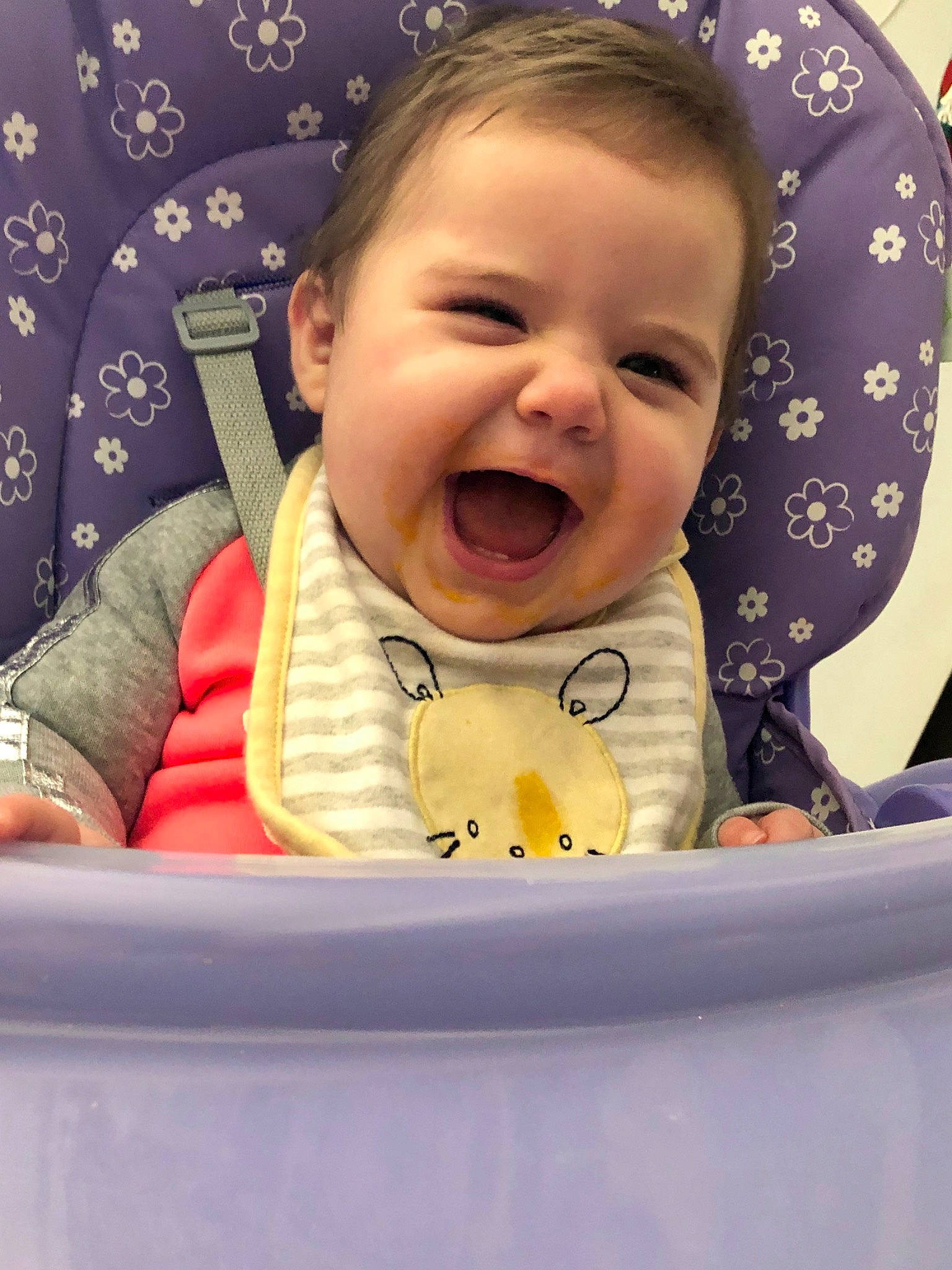 Marceline is registered to the contest to win money with this photo: baby, baby_laughing, baby_making_funny_faces, cheek, child, face, facial_expression, forehead, happy, head, laugh, lip, mouth, nose, person, product, skin, smile, toddler, yellow
