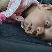 Za'Liyah joined the competition — help win amazing prizes! baby, sleeping, infant, pink, headband, flower, closeup, face, hand, skin, resting, peaceful, cute, child, portrait, soft, tender, newborn, clothing, indoors