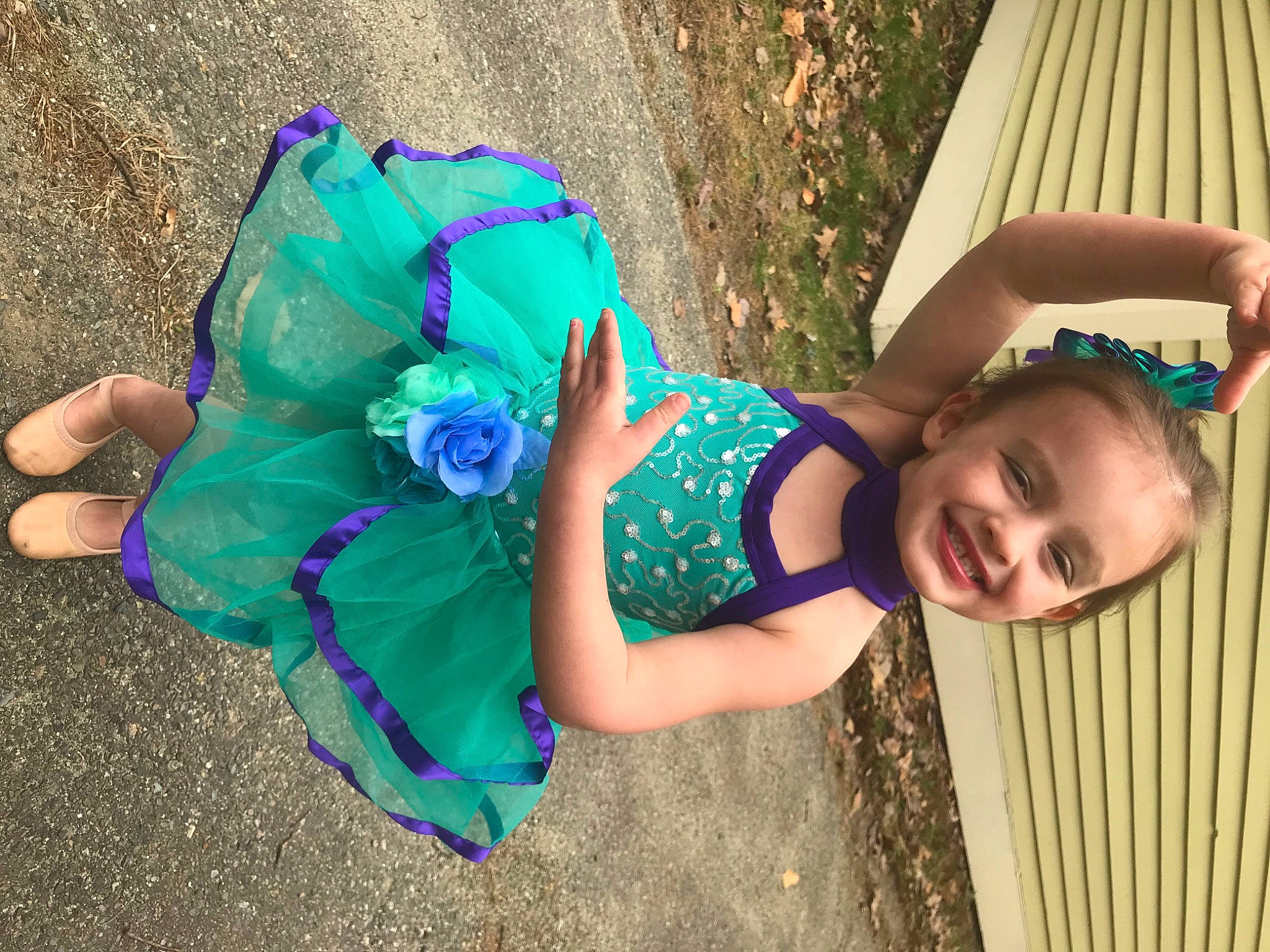 Nikole joined the competition — help win amazing prizes! blue, child, dress, electric_blue, fashion_accessory, flower, fun, grass, joy, person, photo_shoot, photography, plant, purple, smile, toddler, turquoise, vacation