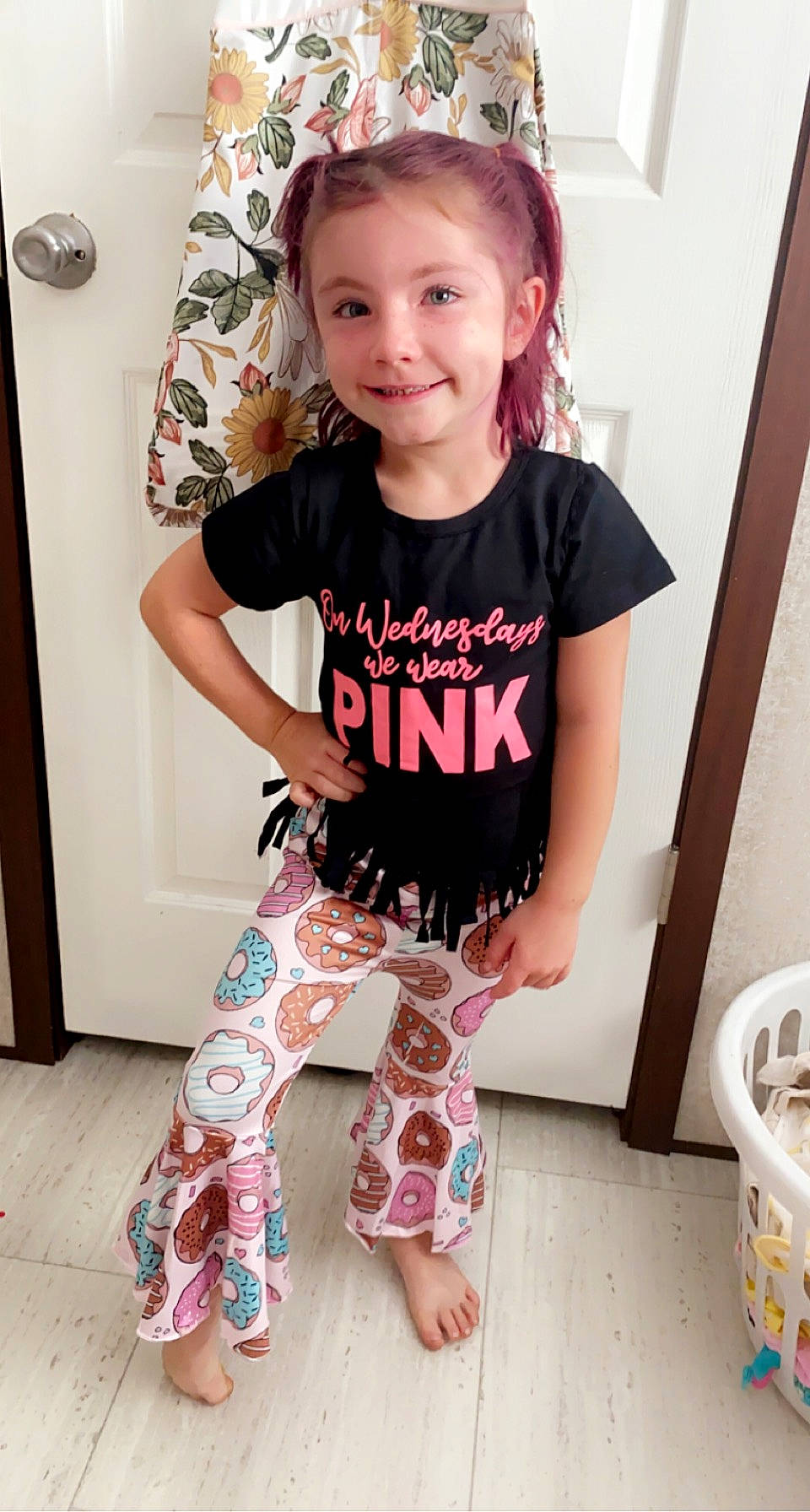 Clarity joined the competition — help win amazing prizes! active_pants, baby_toddler_clothing, clothing, cool, face, hair, happy, joint, joy, knee, leg, neck, person, pink, sleeve, smile, standing, t_shirt, thigh, toddler