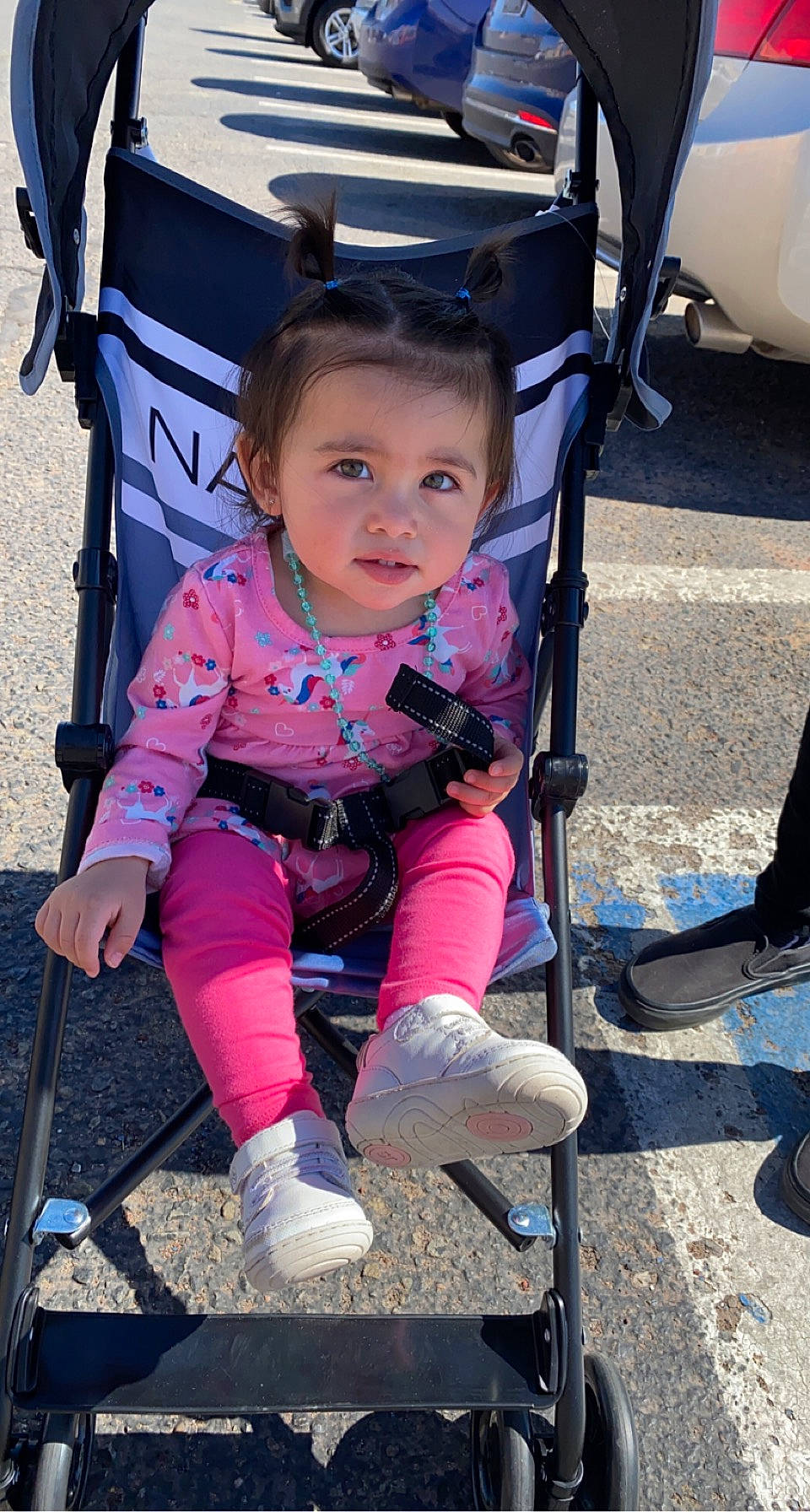 Briella Grace is registered to the contest to win money with this photo: baby, baby_carriage, baby_products, baby_toddler_clothing, blue, chair, child, electric_blue, eye, fun, leisure, magenta, person, photograph, pink, purple, shoe, snapshot, tire, toddler