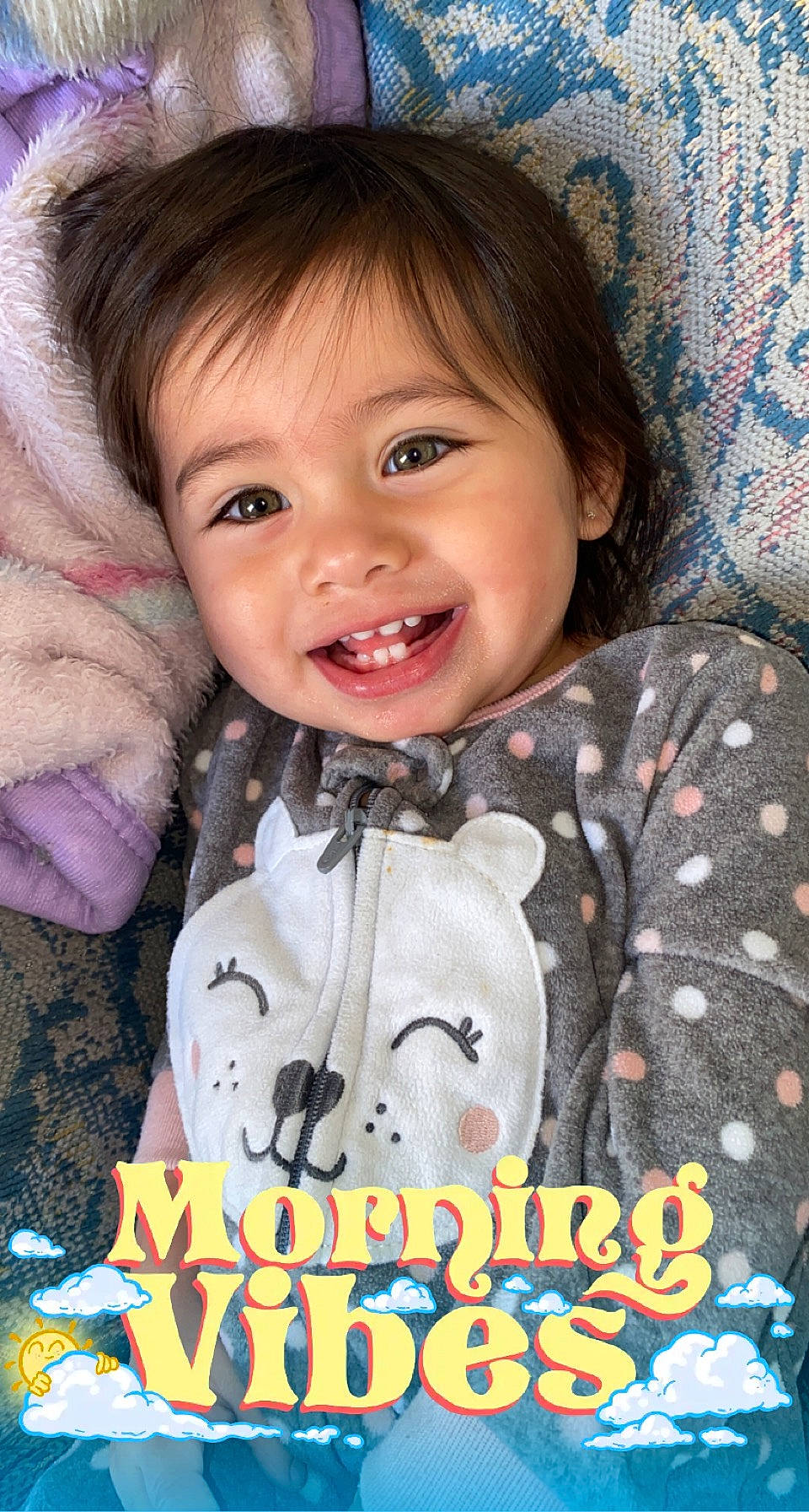 Briella Grace joined the competition — help win amazing prizes! baby_toddler_clothing, bangs, beauty, cheek, child, collar, cool, facial_expression, happy, joy, nose, organ, outerwear, pattern, person, pink, product, sleeve, smile, t_shirt