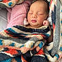 Aiden is registered to the contest to win money with this photo: newborn, baby, sleeping, blanket, colorful, soft, cozy, infant, wrapped, cute, resting, warm, face, skin, indoors, bed, comfort, peaceful, portrait, child