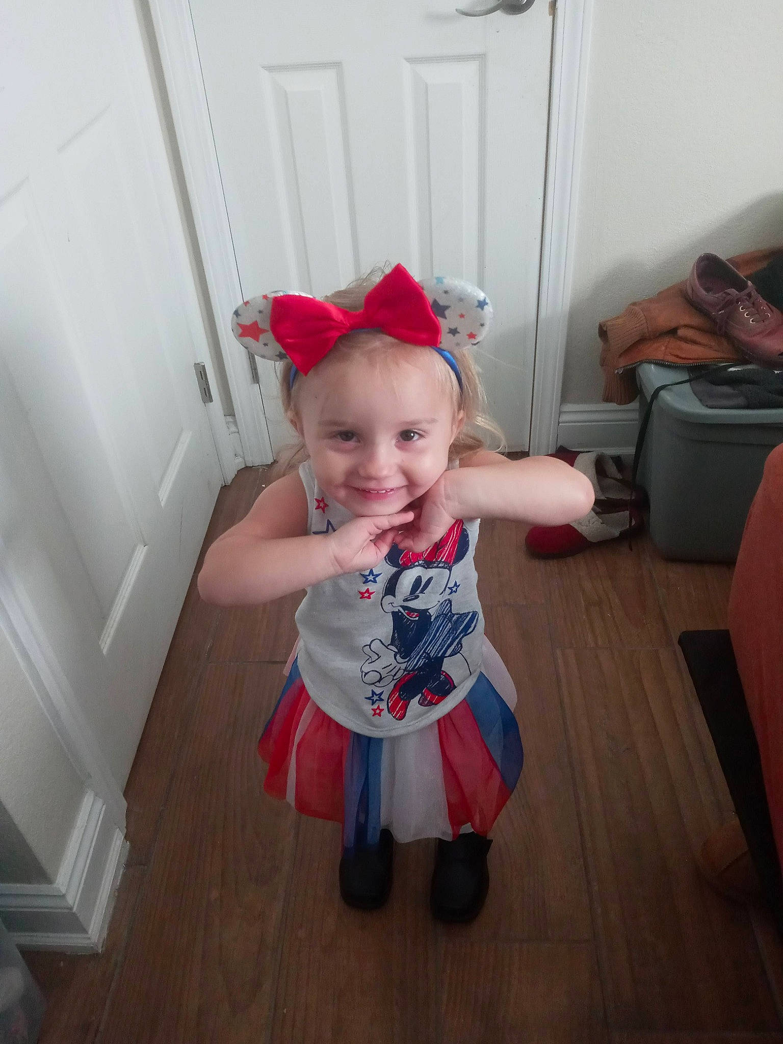 Alice joined the competition — help win amazing prizes! baby, baby_toddler_clothing, cap, child, clothing, costume, floor, hat, headgear, joy, person, skin, standing, toddler