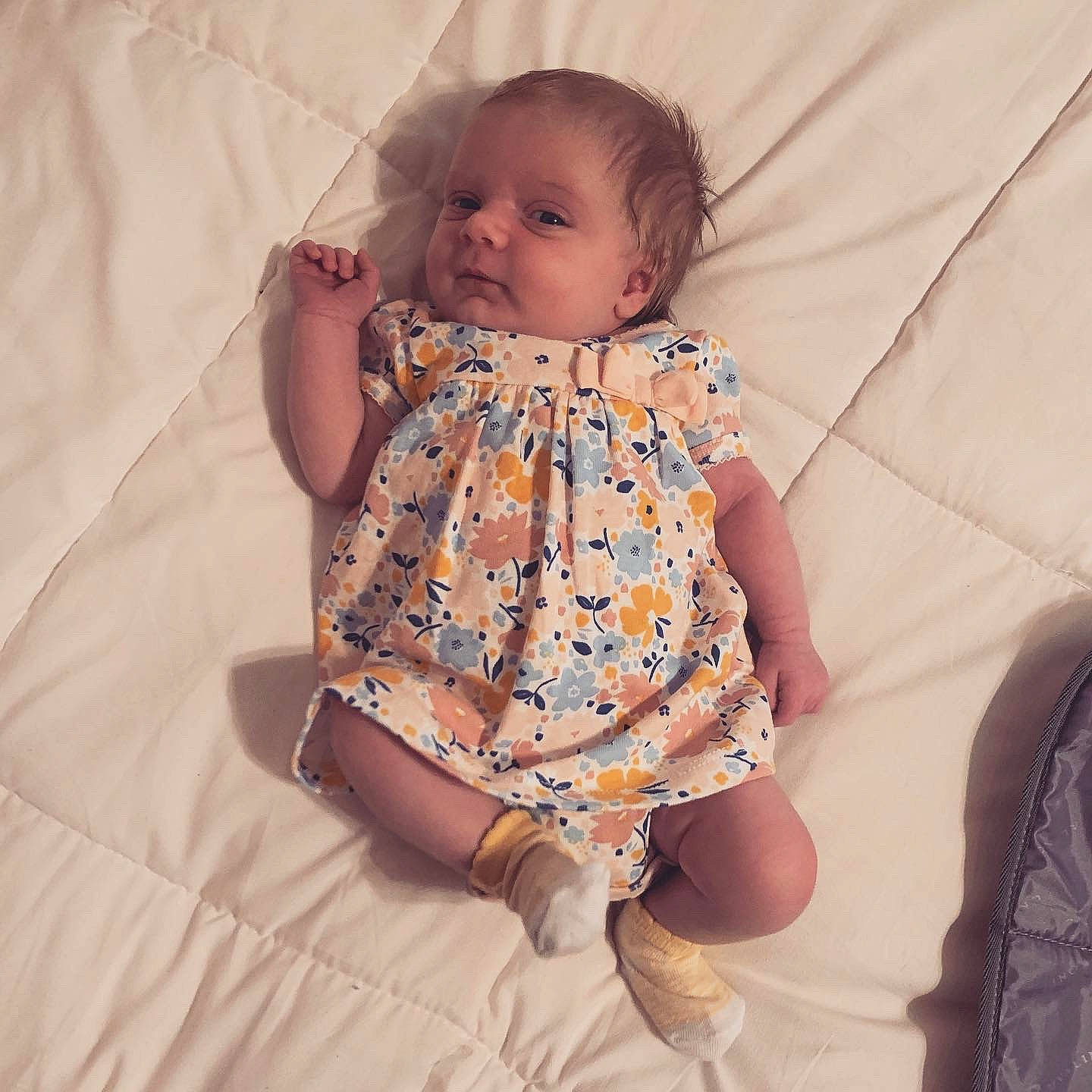 Collins joined the competition — help win amazing prizes! baby, baby_products, baby_sleeping, baby_toddler_clothing, cheek, child, dress, eye, finger, head, pattern, person, product, sitting, skin, sleep, sleeve, toddler