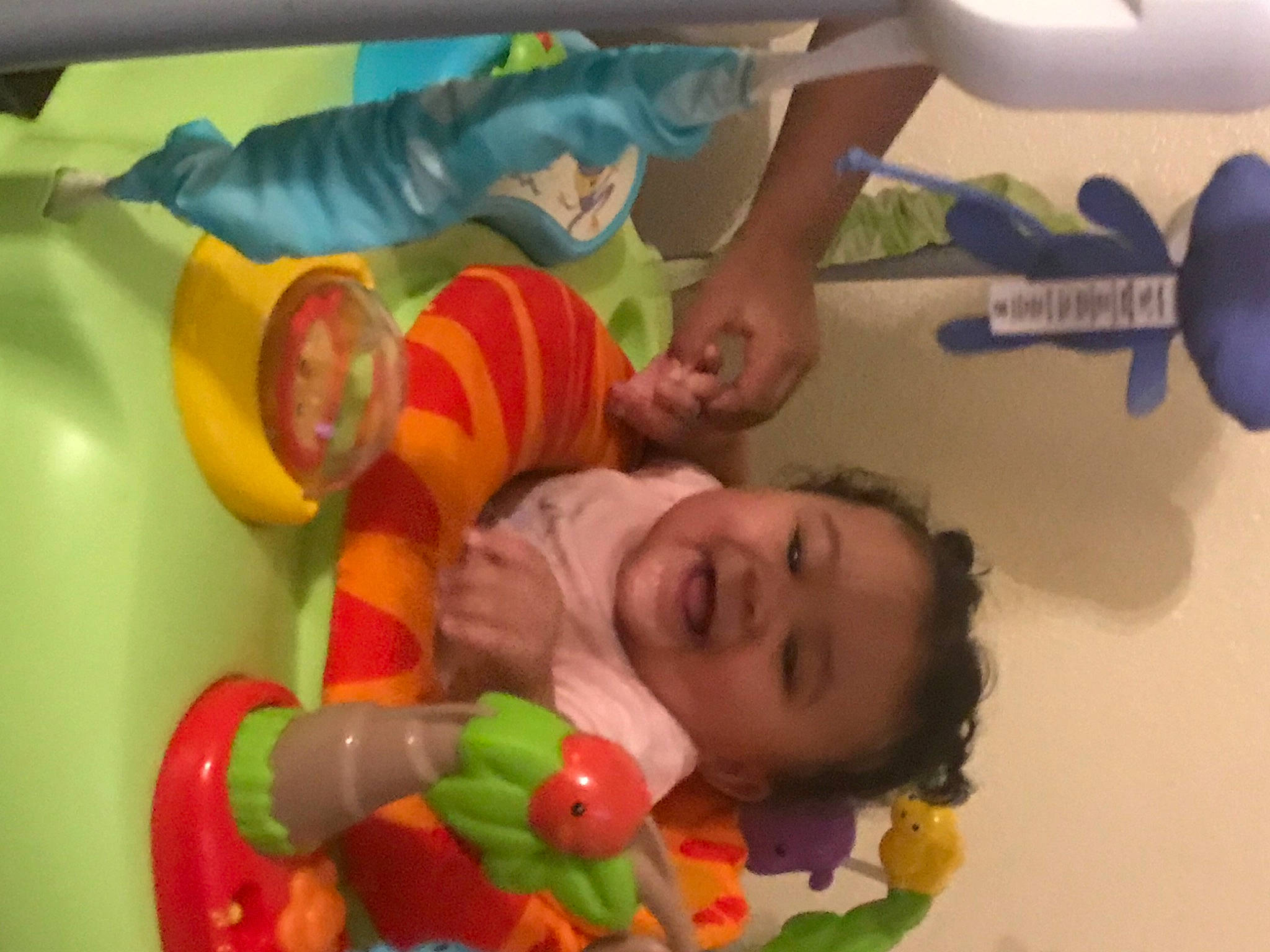Aminah joined the competition — help win amazing prizes! baby, baby_mobile, baby_products, baby_toys, child, fun, happy, joy, leisure, mouth, organ, party_supply, person, plastic, play, product, room, smile, toddler, toy