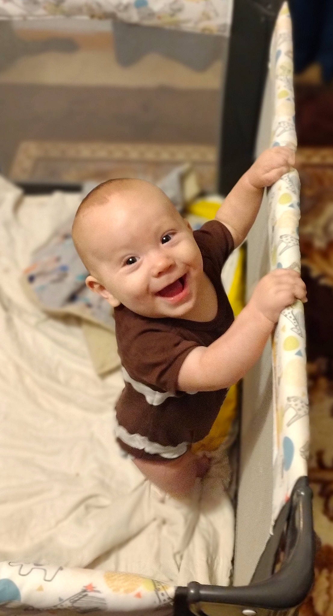 Gideon joined the competition — help win amazing prizes! baby, baby_toddler_clothing, child, elbow, facial_expression, finger, flooring, fun, happy, hardwood, human_body, leisure, person, play, recreation, room, shorts, smile, t_shirt, toddler