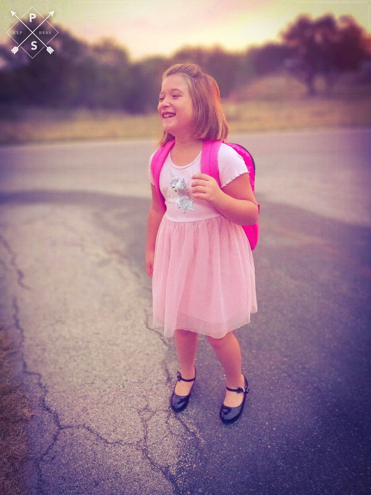 Sierra is registered to the contest to win money with this photo: asphalt, cloud, cool, dusk, flash_photography, gesture, grass, happy, horizon, joy, leisure, people_in_nature, person, plant, shoulder, sky, smile, standing, summer, sunlight