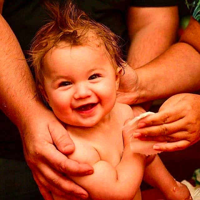 Hunter joined the competition — help win amazing prizes! adult_hands, baby, bath_time, care, child, closeup, cute, expression, family, gentle_touch, hands, happiness, indoor, infant, person, skin, smiling, toddler, warmth, wet_hair